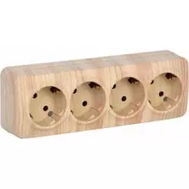 Четырехместная розетка IEK GLORY РС24-3-ХС ERH41-K34-16