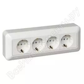 Четырехместная розетка Systeme Electric Прима RA16-411M-B