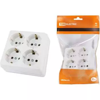 Четырехместная розетка TDM ELECTRIC Ладога SQ1801-0122