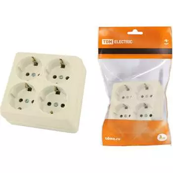 Четырехместная розетка TDM ELECTRIC Ладога SQ1801-0222