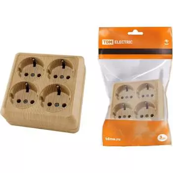 Четырехместная розетка TDM ELECTRIC Ладога SQ1801-0422