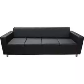 Четырехместный диван Мягкий Офис черный АРТЛЮ401ЧН