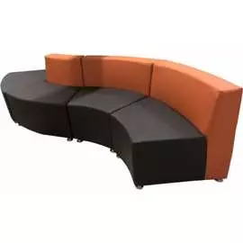 Четырехместный диван Мягкий Офис к.1 оранжево-шоколадный ДГ401ОРШК