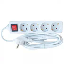 Четырехместный удлинитель in home 4gs-5-smart c выключателем 10а с заземлением 5м 8445 4690612010403