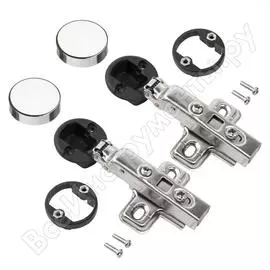 Четырехшарнирная петля lemax prof clip-on с доводчиком, накладная, для стекла, с заглушкой, никель 2 шт. 2pcs-m320-full m020