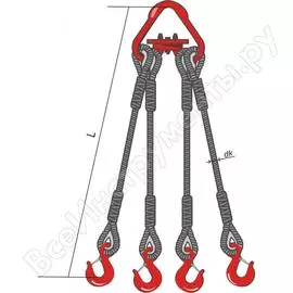 Четырехветвевой канатный строп заплетка кантаплюс 4ск-16.0/6.0м