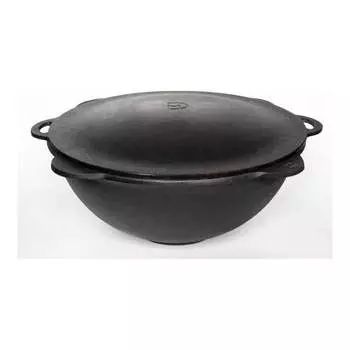 Чугунный казан Davr Metall казан12(круг)+крыш(садж)12л
