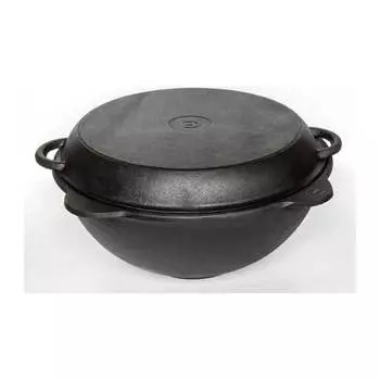 Чугунный казан Davr Metall казан8(круг)+крыш(сков)8л