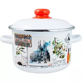 Цилиндрическая эмалированная кастрюля appetite