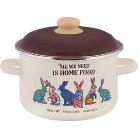 Цилиндрическая эмалированная кастрюля appetite Зайцы 6RD201M Зайцы