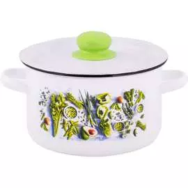 Цилиндрическая эмалированная кастрюля appetite Свежая зелень 1с15с/1 Свежая