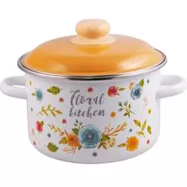 Цилиндрическая эмалированная кастрюля appetite Floral kitchen 6RD181M Floral