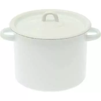 Цилиндрическая эмалированная кастрюля СТАЛЬЭМАЛЬ