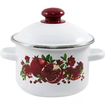 Цилиндрическая эмалированная кастрюля СТАЛЬЭМАЛЬ