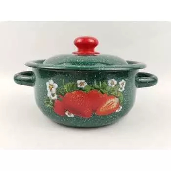 Цилиндрическая эмалированная кастрюля СТАЛЬЭМАЛЬ