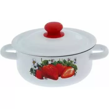 Цилиндрическая эмалированная кастрюля СТАЛЬЭМАЛЬ