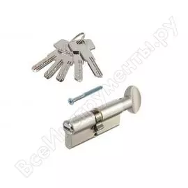 Цилиндровый механизм home 110 мм 60x50 5 перфоключей, круглая вертушка, хром, цам cicam1106050kv
