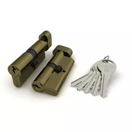 Цилиндровый механизм с вертушкой fuaro r302/70 mm-bl /30+10+30/ ab бронза 5 кл. блистер 26039