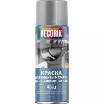 Цинк-алюминиевая аэрозольная краска для защиты металла Decorix 0114-04 DX
