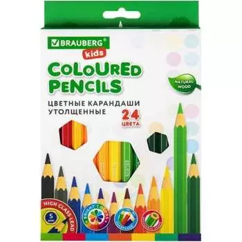 Цветные утолщенные карандаши BRAUBERG 181879