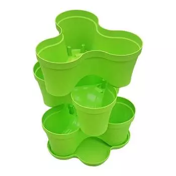 Цветочный пластиковый тройной горшок ПРОТЭКТ КГ-ЗК