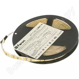 Светодиодная лента LED FERON LS613 120SMD 3528 9.6Вт/м 5м IP65 12V теплый белый 27732
