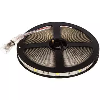 Cветодиодная led лента 30smd(5050)/м, 7.2вт/м, 5м, ip65, 12v, холодный белый feron ls607 27647