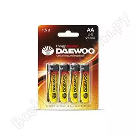 Daewoo алкалиновая батарейка lr 6 energy alkaline bl-4 1030368