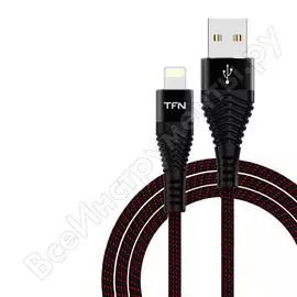 Дата-кабель tfn usb-8pin нейлон 1м black -cfzligusb1mbk