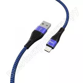 Дата-кабель tfn usb-8pin нейлон 1м blue-black -cfzligusb1mbl