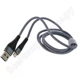 Дата-кабель tfn usb-8pin нейлон 1м graphite -cfzligusb1mgr