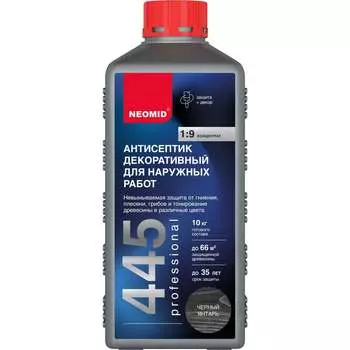 Декоративный антисептик для наружных работ NEOMID Н-445-1/черн.янт