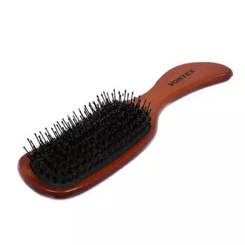 Деревянная массажная расческа-волна с пластиковыми зубчиками и натуральной щетиной банные штучки 23.5x6х3.5 см 51030