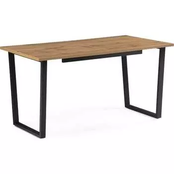 Деревянный стол Woodville Лота Лофт 140 25 мм дуб вотан / матовый черный 513033