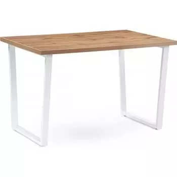 Деревянный стол Woodville Лота Лофт 120 25 мм дуб вотан / матовый белый 489646