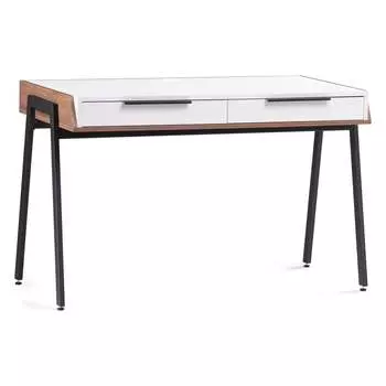 Деревянный стол Woodville Рокс 116x65x77 белый / дуб делано темный / черный 530838