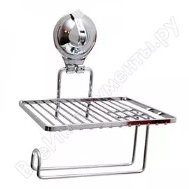 Держатель для туалетной бумаги delphinium air-lock с полочкой, на присоске ui-3003 101125