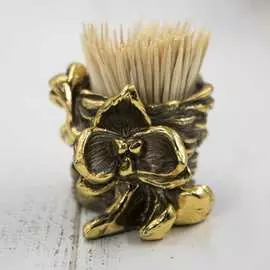 Держатель для зубочисток BOGACHO Орхидея Ликаста 72034/бронзовый