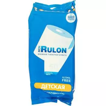 Детская влажная гипоаллергенная антибактериальная туалетная бумага Mon Rulon MON RULON 48329