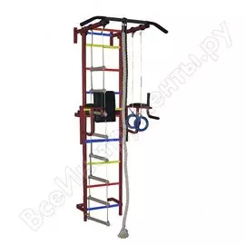 Детский спортивный комплекс крепыш плюс с брусьями - 1 пвх, бордовый сг000001142