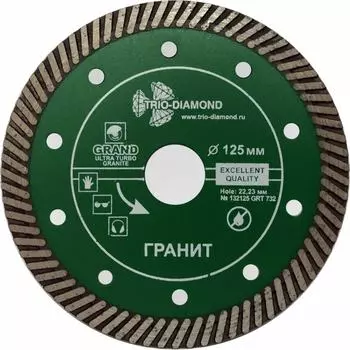 Отрезной алмазный диск по граниту TRIO-DIAMOND Grand hot press GRT732