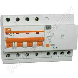 Дифавтомат TDM ELECTRIC АД14 4п, 16 А, 100 мА SQ0204-0031