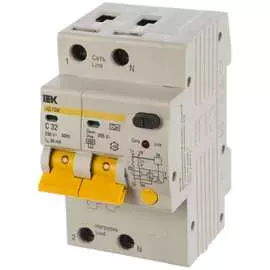 Дифференциальный автомат IEK АД-12М 2п, C, 32А, 30мА MAD12-2-032-C-030