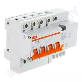 Дифавтомат TDM ELECTRIC АД-4 4п, 25 А, 30 мА SQ0221-0007