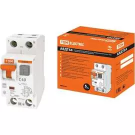 Дифавтомат TDM ELECTRIC АВДТ 64 C40, 100 мА SQ0205-0009