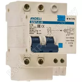 Дифференциальный автомат ANDELI DZ47LE-32 ADL02-002