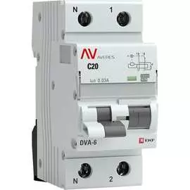 Дифференциальный автомат EKF DVA-6 AVERES rcbo6-1pn-20C-30-a-av