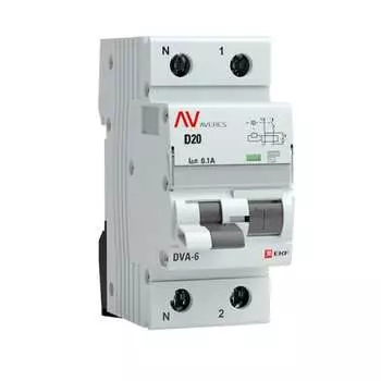 Дифференциальный автомат EKF AVERES DVA-6 rcbo6-1pn-20D-100-ac-av