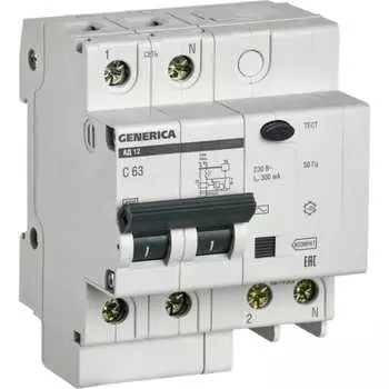 Дифференциальный автомат GENERICA АД12 MAD15-2-063-C-300