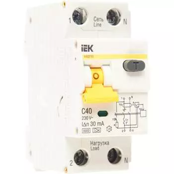 Дифференциальный автомат IEK АВДТ-32 1п+N, C, 40А, 30мА MAD22-5-040-C-30